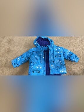 Cat & Jack Blue Vehicle-Print Hooded Jacket